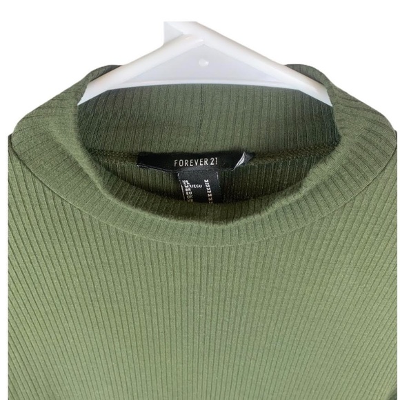 🍀Forever21 Dress Long Sleeve High Neck Green - Picture 5 of 6